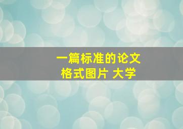 一篇标准的论文格式图片 大学